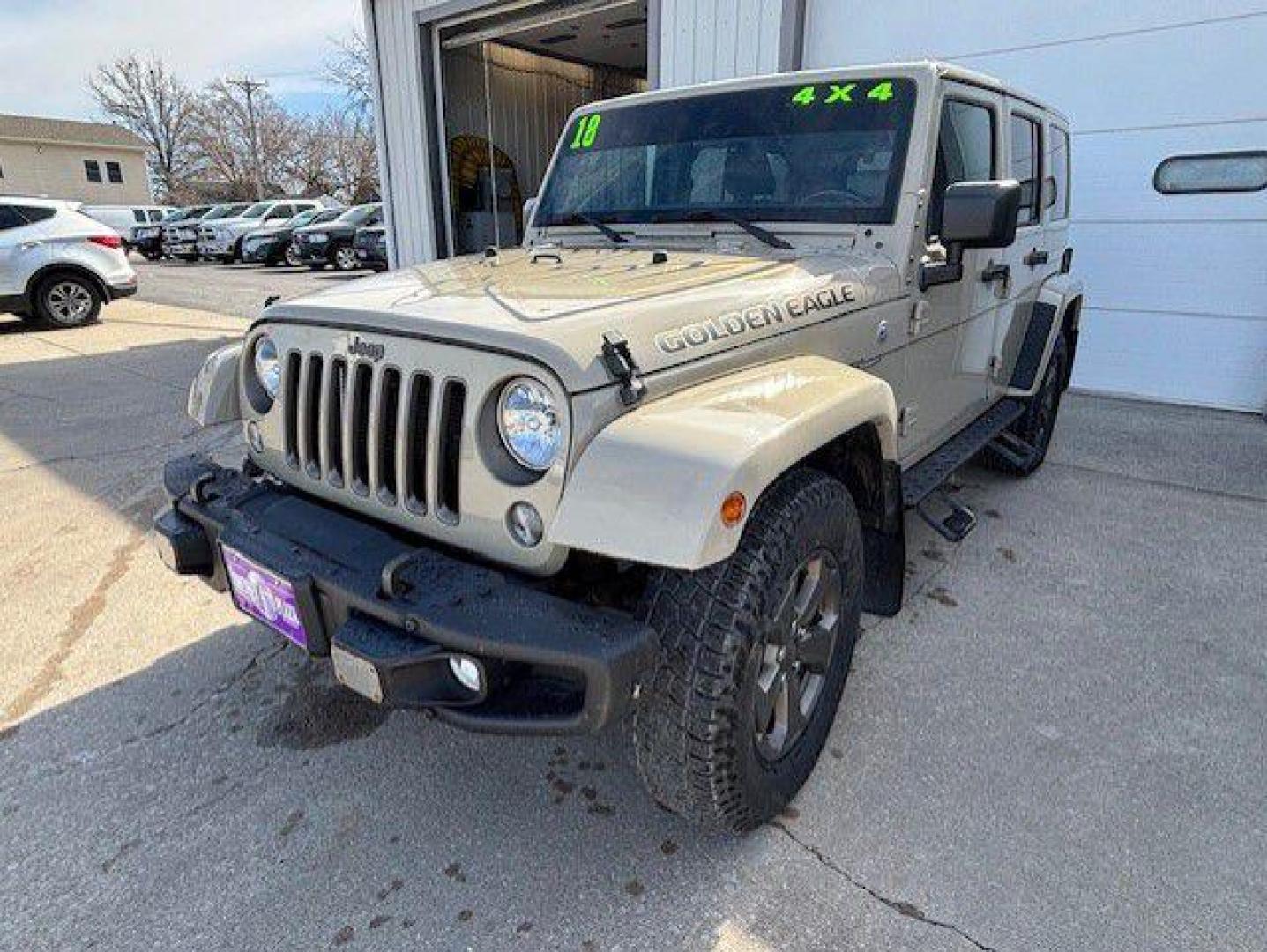 2018 BEIGE JEEP WRANGLER UNLIMI SPORT (1C4BJWDGXJL) with an 3.6L engine, Automatic transmission, located at 1100 W. Sheridan Ave., Shenandoah, 51601, (712) 246-1600, 40.765678, -95.388817 - Photo#0