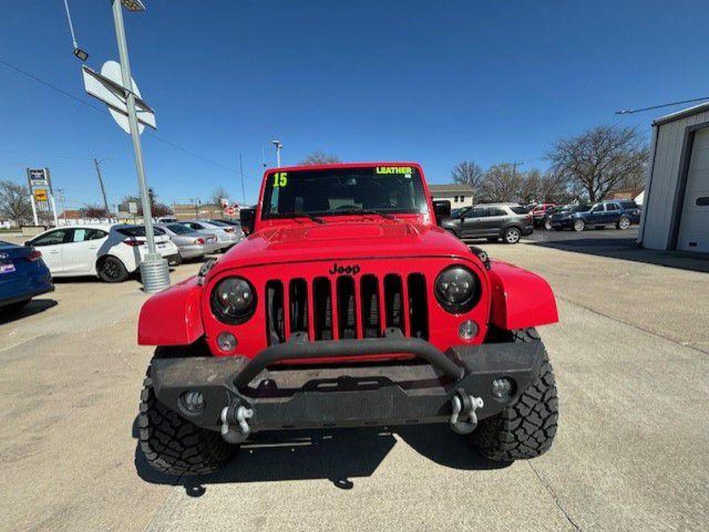 2015 RED JEEP WRANGLER UNLIMI SAHARA (1C4BJWEG2FL) with an 3.6L engine, Automatic transmission, located at 1100 W. Sheridan Ave., Shenandoah, 51601, (712) 246-1600, 40.765678, -95.388817 - Photo#7