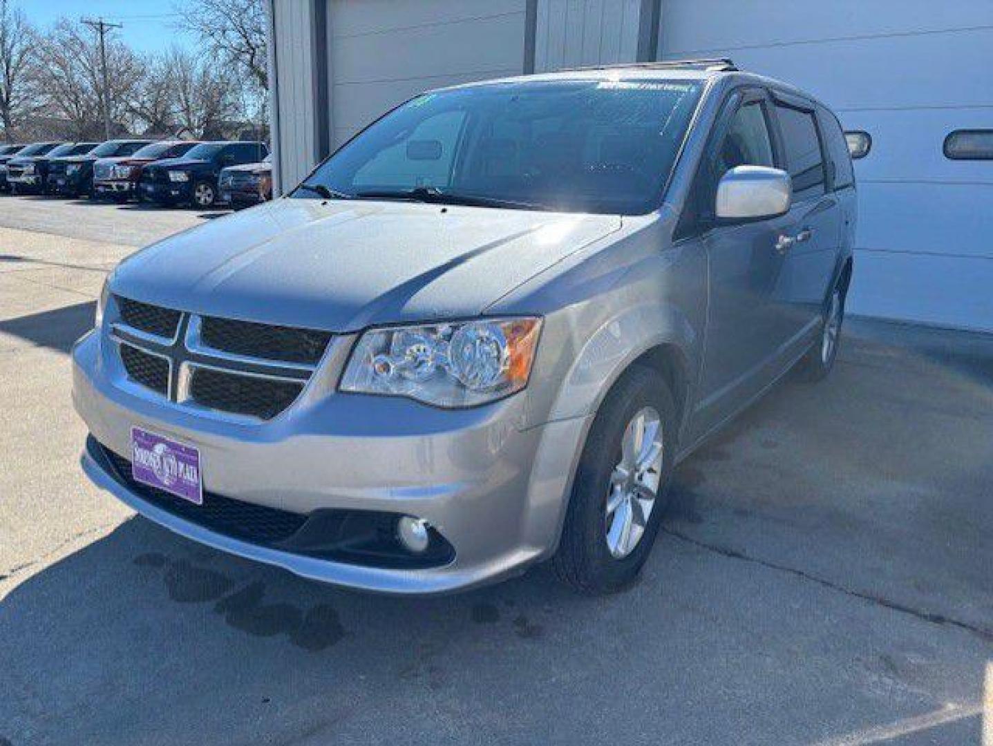 2018 SILVER DODGE GRAND CARAVAN SXT (2C4RDGCG6JR) with an 3.6L engine, Automatic transmission, located at 1100 W. Sheridan Ave., Shenandoah, 51601, (712) 246-1600, 40.765678, -95.388817 - Photo#0