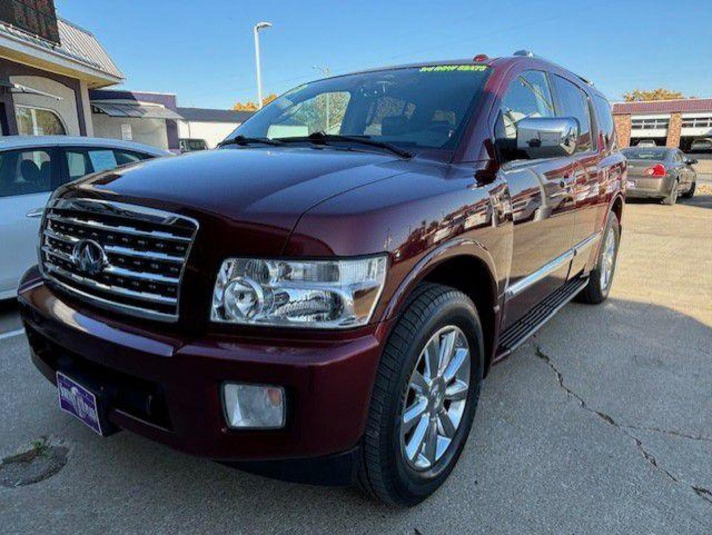 2010 RED INFINITI QX56 (5N3ZA0NC9AN) with an 5.6L engine, Automatic transmission, located at 1100 W. Sheridan Ave., Shenandoah, 51601, (712) 246-1600, 40.765678, -95.388817 - Photo#0