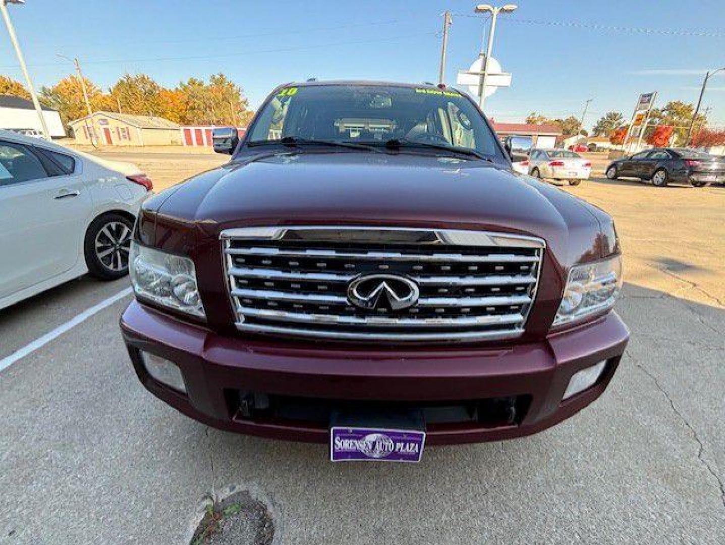 2010 RED INFINITI QX56 (5N3ZA0NC9AN) with an 5.6L engine, Automatic transmission, located at 1100 W. Sheridan Ave., Shenandoah, 51601, (712) 246-1600, 40.765678, -95.388817 - Photo#9