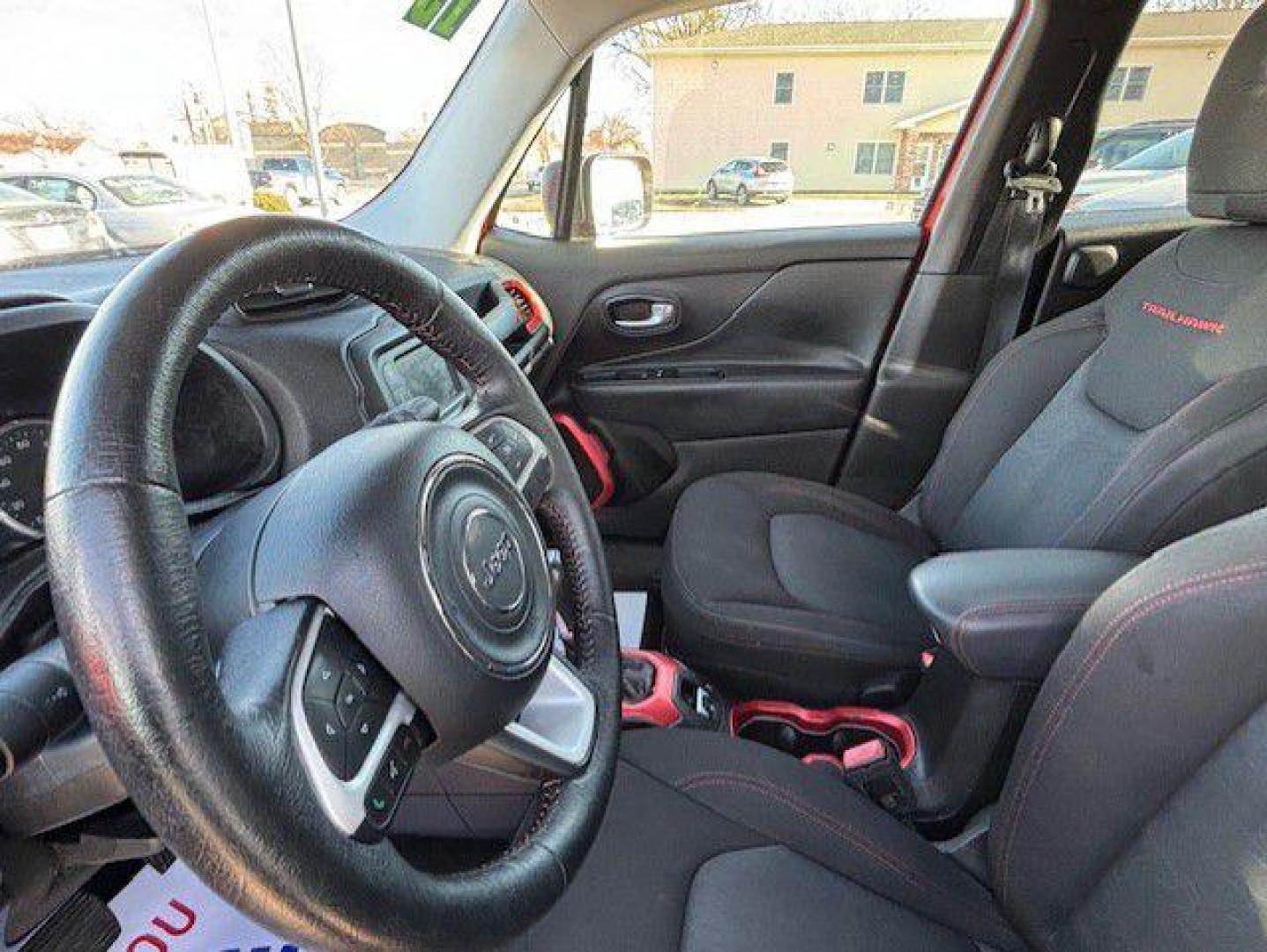 2015 RED JEEP RENEGADE TRAILHAWK (ZACCJBCTXFP) with an 2.4L engine, Automatic transmission, located at 1100 W. Sheridan Ave., Shenandoah, 51601, (712) 246-1600, 40.765678, -95.388817 - Photo#2