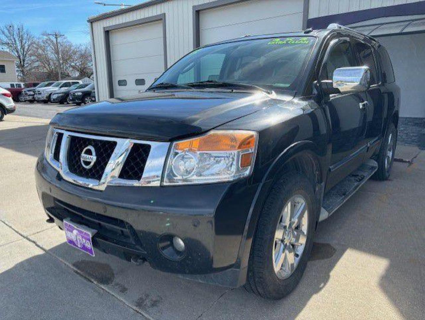 2012 BLACK NISSAN ARMADA SV (5N1BA0NE5CN) with an 5.6L engine, Automatic transmission, located at 1100 W. Sheridan Ave., Shenandoah, 51601, (712) 246-1600, 40.765678, -95.388817 - Photo#0