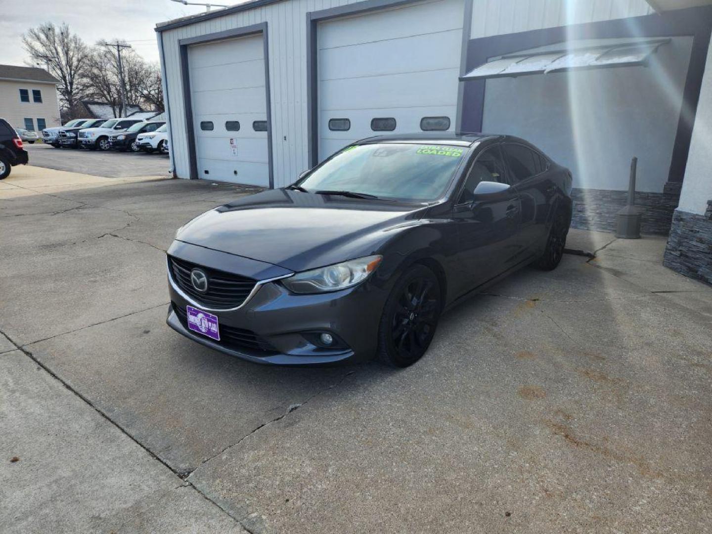 2015 GRAY MAZDA 6 GRAND TOURING (JM1GJ1W68F1) with an 2.5L engine, Automatic transmission, located at 1100 W. Sheridan Ave., Shenandoah, 51601, (712) 246-1600, 40.765678, -95.388817 - Photo#0